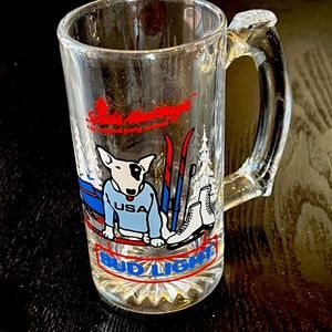1987 Spuds MacKenzie Glass Beer Mug Bud Light Vintage
